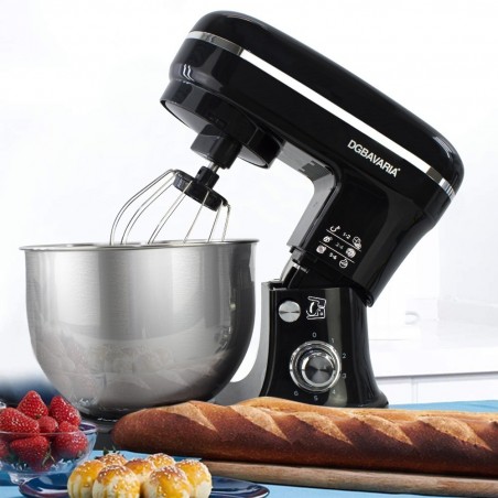 Blender planétaire DGBAVARIA 5L accessoires en acier inoxydable 6 vitesses 1200W