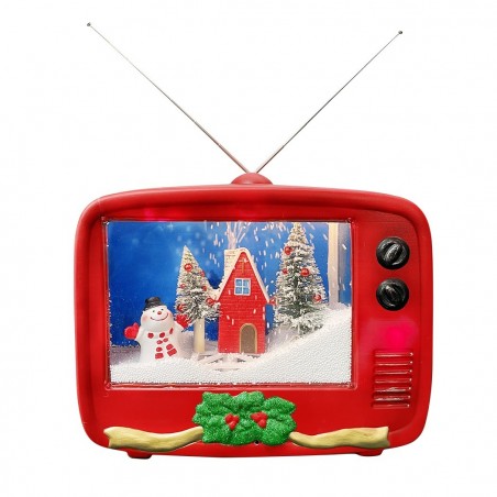 TV navideña con paisaje animado, luz y música 392044 Decoración 45x15x35cm