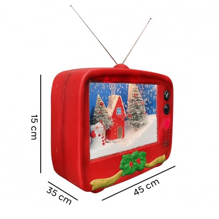 TV navideña con paisaje animado, luz y música 392044 Decoración 45x15x35cm
