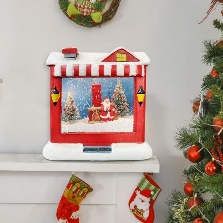 Maison de Noël avec paysage animé Musique légère 392041 Décoration 45x15x35