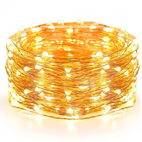 56104 Guirlande lumineuse intérieur de Noël 50 LED forme goutte d'eau à pile