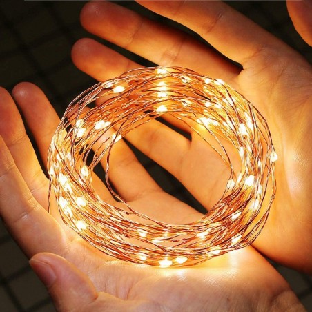 56104 Guirlande lumineuse intérieur de Noël 50 LED forme goutte d'eau à pile