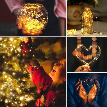 56104 Guirlande lumineuse intérieur de Noël 50 LED forme goutte d'eau à pile