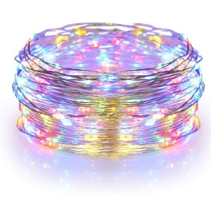 561042C Guirlande lumineuse intérieur de Noël 50 LED forme goutte d'eau à pile