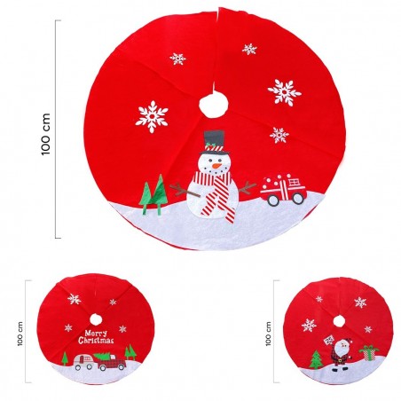 093581 Tapis pour la base du sapin de Noël avec différents personnages 100 cm