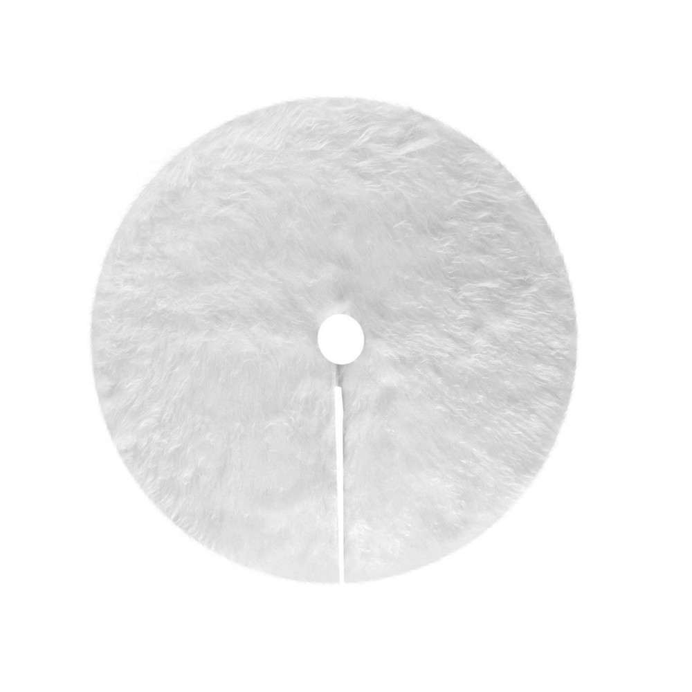 Tapis de base pour sapin de Noël 100 cm poils très doux blanc