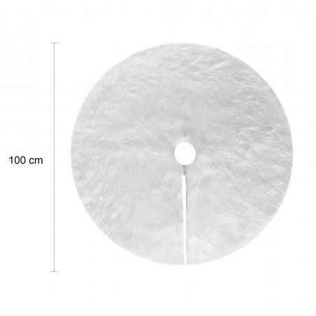 Tapis de base pour sapin de Noël 100 cm poils très doux blanc
