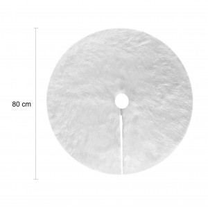 Tapis de base pour arbre de Noël 80 cm poils très doux blanc 2