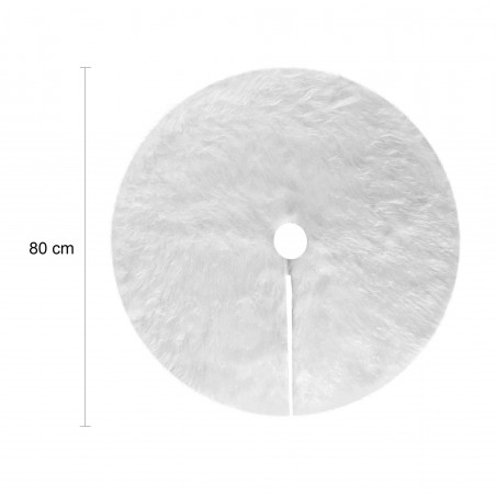 Tapis de base pour arbre de Noël 80 cm poils très doux blanc