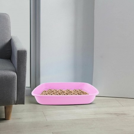 80500 Bac à litière et mangeoire pour chats 37x27x8,5H cm avec seau et écope