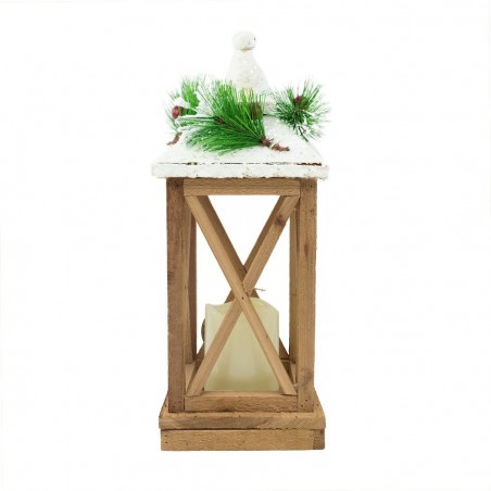 859762 Lampe de décoration de Noël en bois avec lumière Led et paillettes