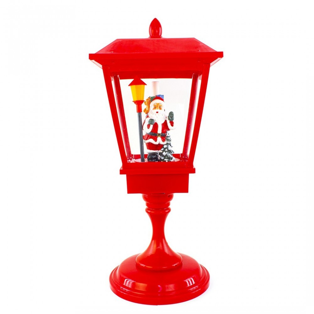243022 Lampe de Noël rouge décoration en plastique, sons, lumières et mouvements