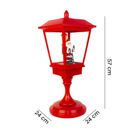 243022 Lampe de Noël rouge décoration en plastique, sons, lumières et mouvements