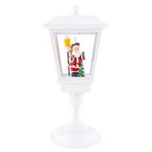243026 Lanterne de Noël blanche Décoration 58cm en plastique Sons Lumières