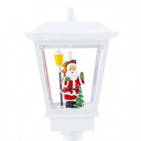 243026 Lanterne de Noël blanche Décoration 58cm en plastique Sons Lumières