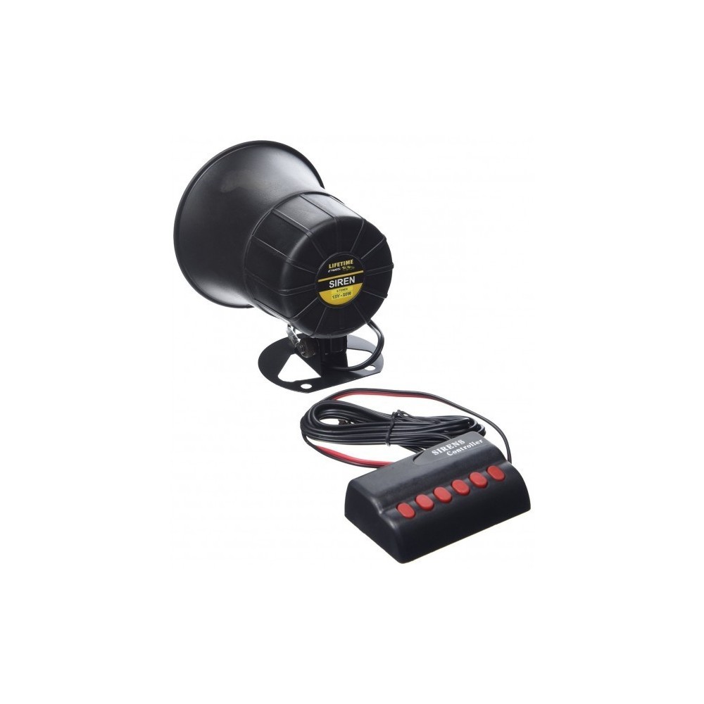 Sirène de voiture 20W avec télécommande - 6 sonneries différentes attaquent 12v universel