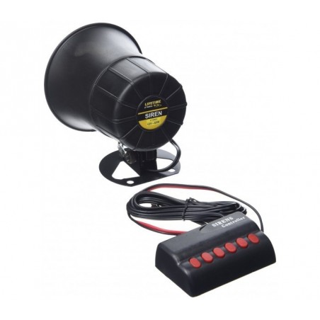 Sirène de voiture 20W avec télécommande - 6 sonneries différentes attaquent 12v universel
