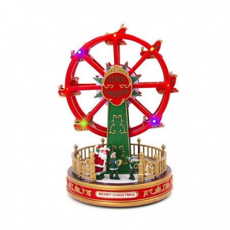 243018 Roue de Noël panoramique Carillon H30 Lumières Sons et Mouvement