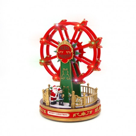 243018 Roue de Noël panoramique Carillon H30 Lumières Sons et Mouvement