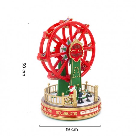 243018 Roue de Noël panoramique Carillon H30 Lumières Sons et Mouvement