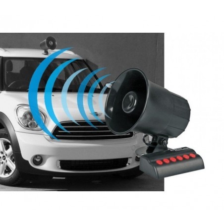 Sirène de voiture 20W avec télécommande - 6 sonneries différentes attaquent 12v universel