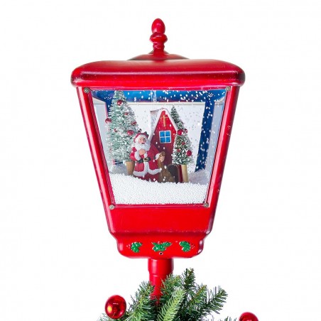 392040 Lanterne Noël rouge H195cm Décoration Sons Mini Lumières et guirlande