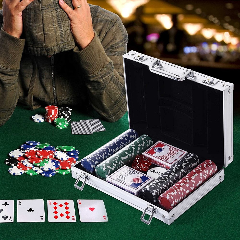 Set de poker professionnel 200 jetons avec étui...