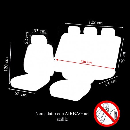 937923 Jeu housses de siège auto universelles GRISES, rembourrées et respirantes