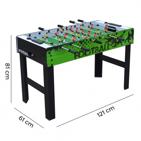 519105 Table de football en bois vert 121x61x81Hcm
