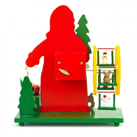 740282 Père Noël panoramique roue de Noël musicale carillon mouvement