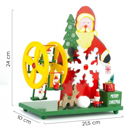 740282 Père Noël panoramique roue de Noël musicale carillon mouvement
