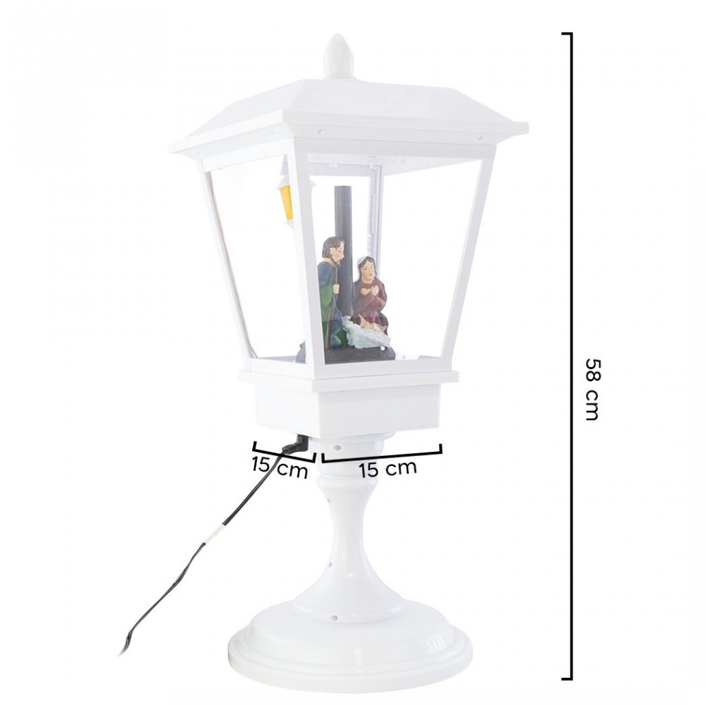 243027 Lanterne de Noël blanche Décoration 58H...