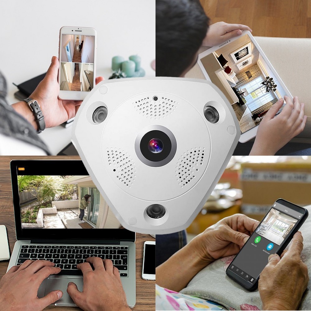 Caméra de surveillance panoramique 3D VR CAM...