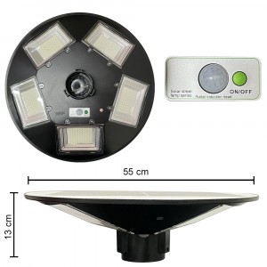 053004 Lampadaire solaire 300W poteau mural courbe... 2