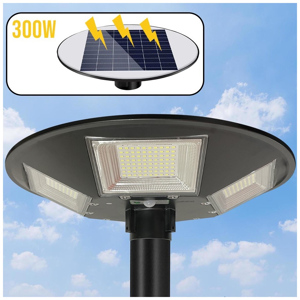 053004 Lampadaire solaire 300W poteau mural...