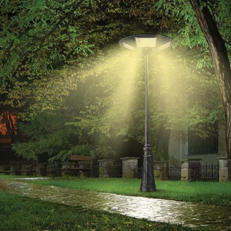 053004 Lampadaire solaire 300W poteau mural courbe télécommande 55x13cm