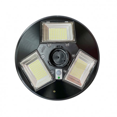 031507 Lampadaire solaire 150W avec poteau mural courbe et télécommande 42x12cm