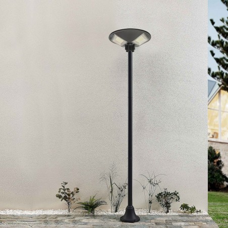 031507 Lampadaire solaire 150W avec poteau mural courbe et télécommande 42x12cm