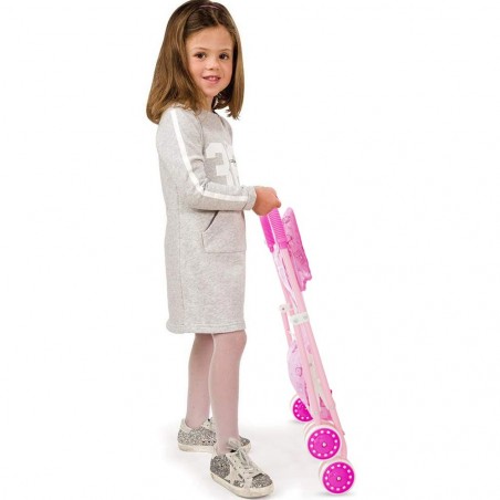 101245 Landau de poupée avec ours en peluche landau de bébé rose