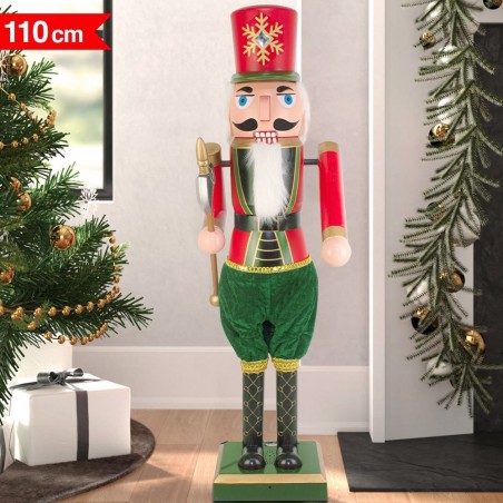 392029 Casse-noisette soldat hauteur 110 cm avec Sons, Lumières et Mouvement