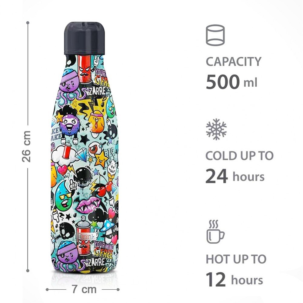 Bouteille thermique GRAFFITI 500ml Acier...