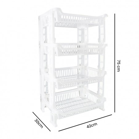 205780 Chariot à fruits avec 4 étagères peu encombrantes 42x35x75cm