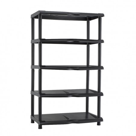 259950 Étagère à chaussures KIPIT avec 5 étagères en plastique noir 80x30x48H Cm