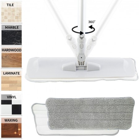 817426 Mop avec pulvérisateur et brosse rotative à 360° pour le nettoyage du sol