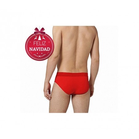 Slip - boxer - shorty - homme - en coton rouge VIXEN Noël 