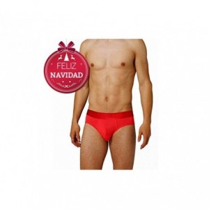 Slip - boxer - shorty - homme - en coton rouge VIXEN Noël