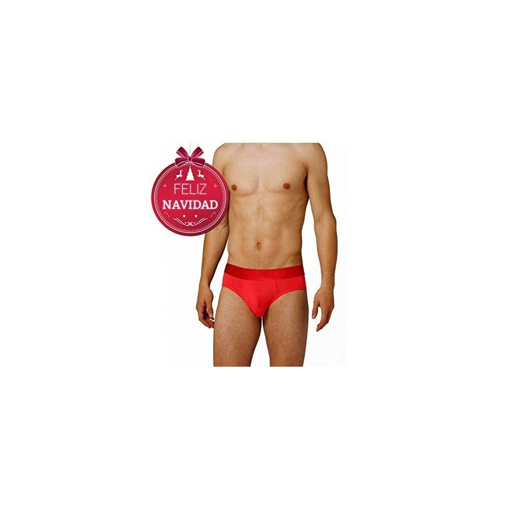 Slip - boxer - shorty - homme - en coton rouge VIXEN Noël 