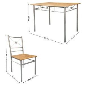 536056 Set de table rectangulaire et 4 chaises ALDO en... 2