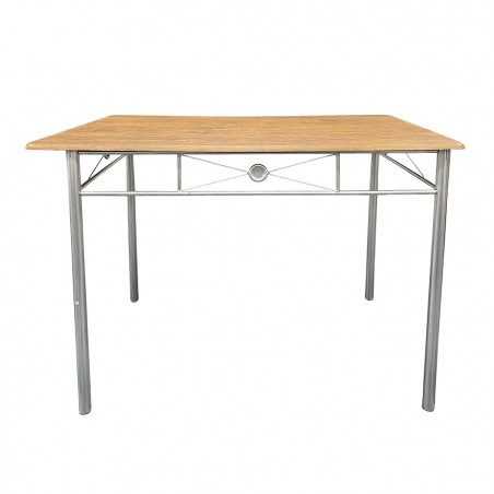 536056 Set de table rectangulaire et 4 chaises ALDO en bois brun MDF et métal
