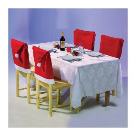 Kit 2 housses de chaise - chapeau de Noël Père Noël - 70 x 52 cm - 